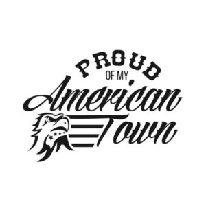 Proud of My American Town - 3/4 Sleeve Baseball T-shirt - White/Black Design