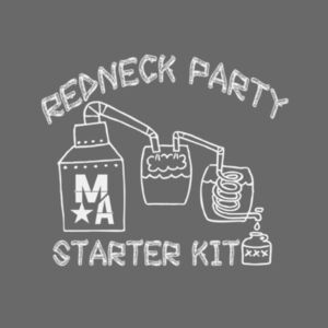Redneck Party Starter Kit - Short Sleeve T-shirt - Charcoal Heather Gray Design