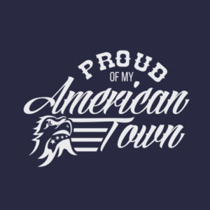 Proud of My American Town - Women's Short Sleeve V-neck T-shirt - Navy Blue Design