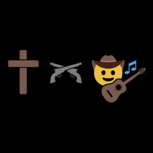 God, Guns and Country Music - Short Sleeve T-shirt - Black Design