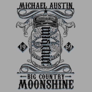 Big Country Moonshine - Short Sleeve T-shirt - Light Gray Heather Design