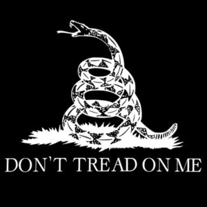 GADSDEN FLAG DON'T TREAD ON ME - PREMIUM WOMEN'S CROPPED PULLOVER  HOODIE - BLACK Design