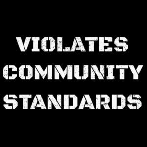 VIOLATES COMMUNITY STANDARDS - PREMIUM MEN'S S/S TEE - BLACK - SJU1QC Design