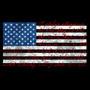 PLEDGE FLAG (RWB) - PREMIUM WOMEN'S FITTED TEE - BLACK - 7STF8A Design