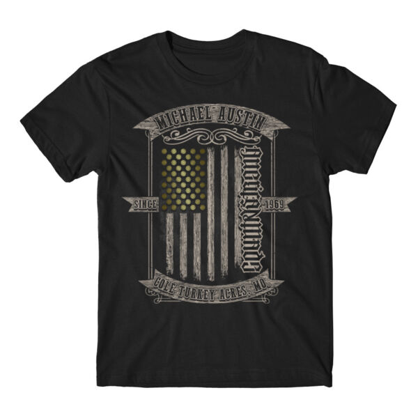 AmericanMade CountryStrong Ambigram - Short Sleeve T-shirt - Black Thumbnail