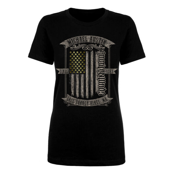 AmericanMade CountryStrong Ambigram - Women's Short Sleeve Crew Neck T-shirt - Black Thumbnail
