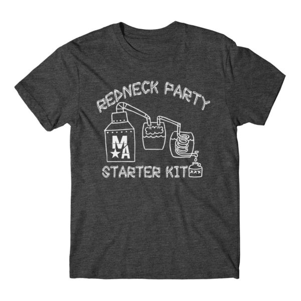Redneck Party Starter Kit - Short Sleeve T-shirt - Charcoal Heather Gray Thumbnail