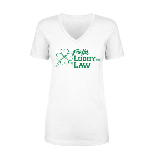 Feelin' Lucky - Women's Short Sleeve V-neck T-shirt - White Thumbnail