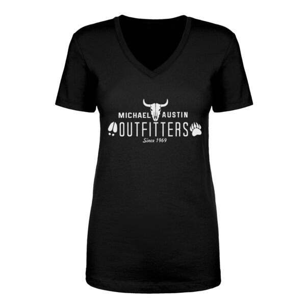 Michael Austin Outfitters - Women's Short Sleeve V-neck T-shirt - Black Thumbnail