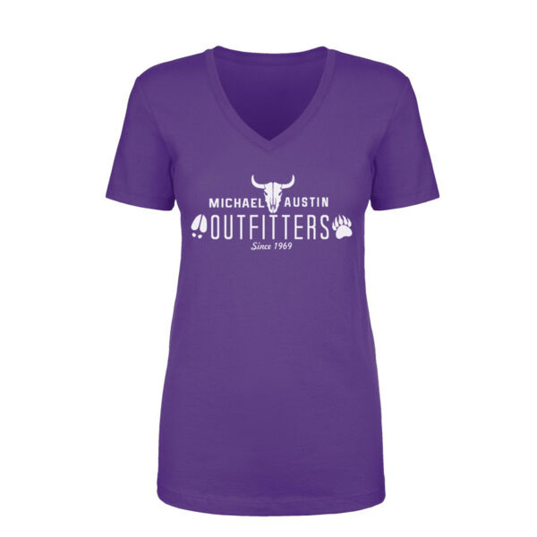 Michael Austin Outfitters - Women's Short Sleeve V-neck T-shirt - Purple Thumbnail