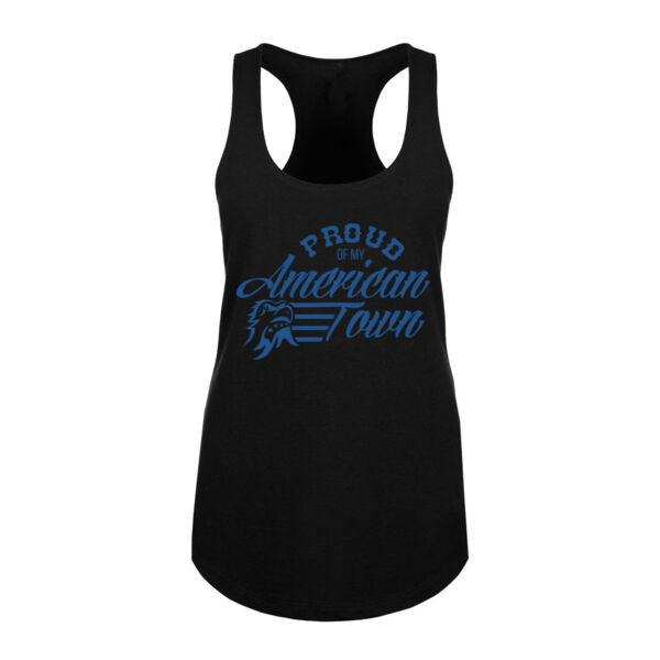Proud of My American Town - Women's Racerback Tank Top - Black Thumbnail