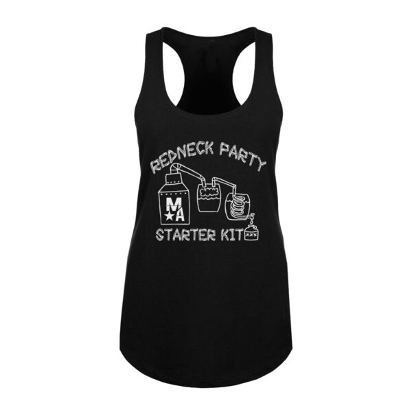 Redneck Party Starter Kit - Women's Racerback Tank Top - Black Thumbnail