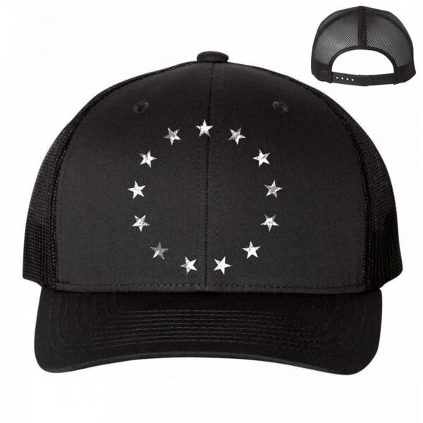 BETSY ROSS - PREMIUM UNISEX SNAPBACK TRUCKER HAT - BLACK Thumbnail
