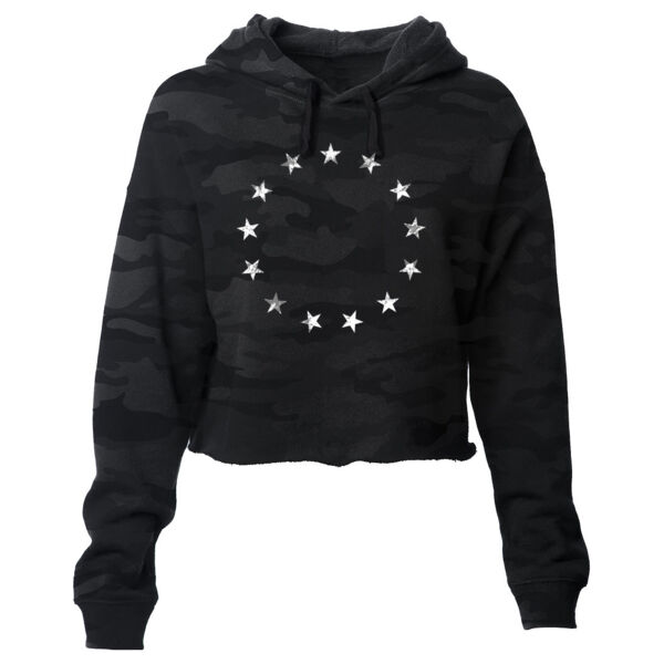 BETSY ROSS - PREMIUM WOMEN'S CROPPED PULLOVER HOODIE - SHADOW CAMO Thumbnail