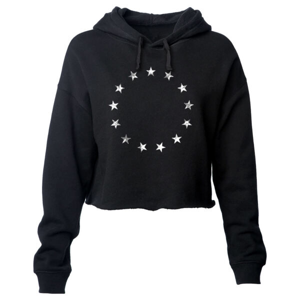 BETSY ROSS - PREMIUM WOMEN'S CROPPED PULLOVER HOODIE - BLACK Thumbnail