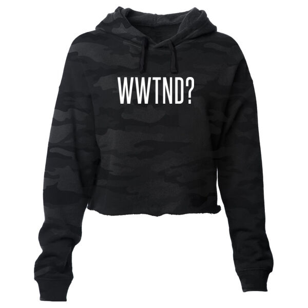 WHAT WOULD TED NUGENT DO? - PREMIUM WOMEN'S CROPPED PULLOVER HOODIE - SHADOW CAMO Thumbnail