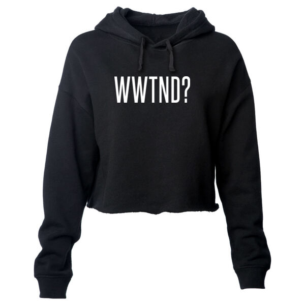 WHAT WOULD TED NUGENT DO? - PREMIUM WOMEN'S CROPPED PULLOVER HOODIE - BLACK Thumbnail