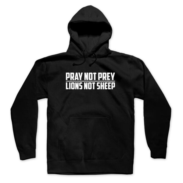 PRAY NOT PREY - PREMIUM MEN'S PULLOVER HOODIE - BLACK Thumbnail