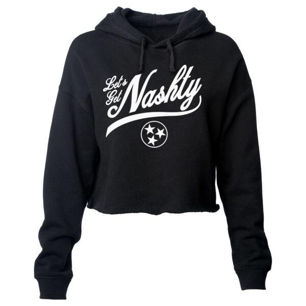LET'S GET NASHTY - PREMIUM WOMEN'S CROPPED HOODIE - BLACK Thumbnail