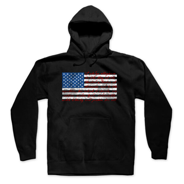 PLEDGE FLAG (RWB) - PREMIUM MEN'S PULLOVER HOODIE - BLACK - UCKTA2 Thumbnail