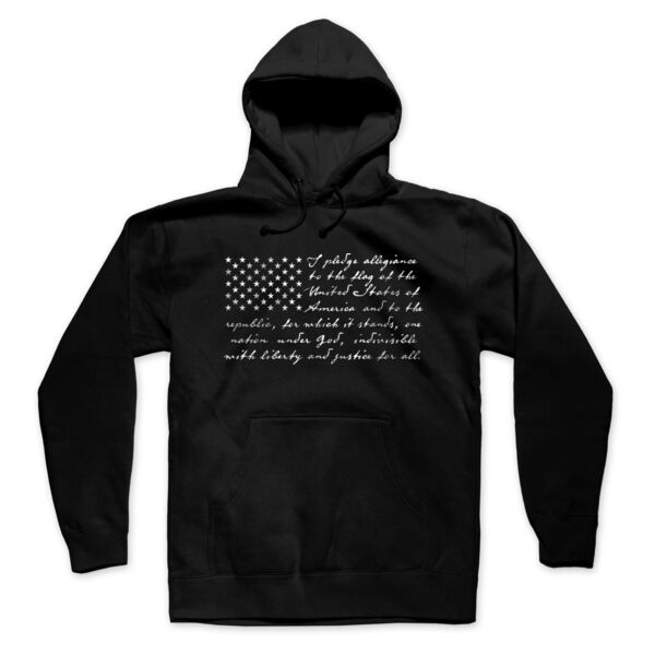 PLEDGE FLAG (Black and White) - PREMIUM MEN'S PULLOVER HOODIE - BLACK - 8N3YB2 Thumbnail