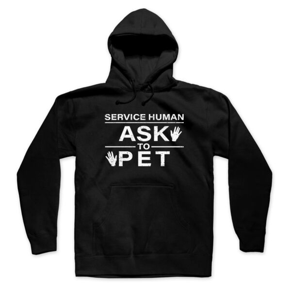 SERVICE HUMAN - PREMIUM MEN'S PULLOVER HOODIE - BLACK - PZQ7F1 Thumbnail